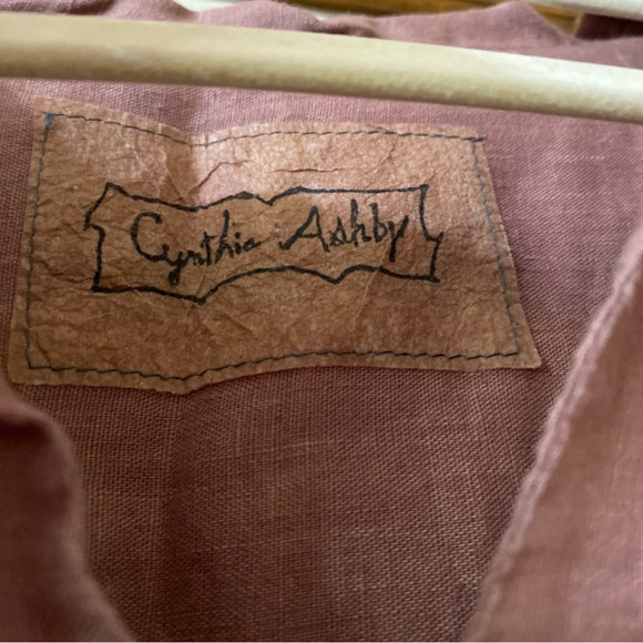 Cynthia Ashby Lagenlook Long Sleeve Linen Dress Dusty Pink Size Large - Picture 6 of 12